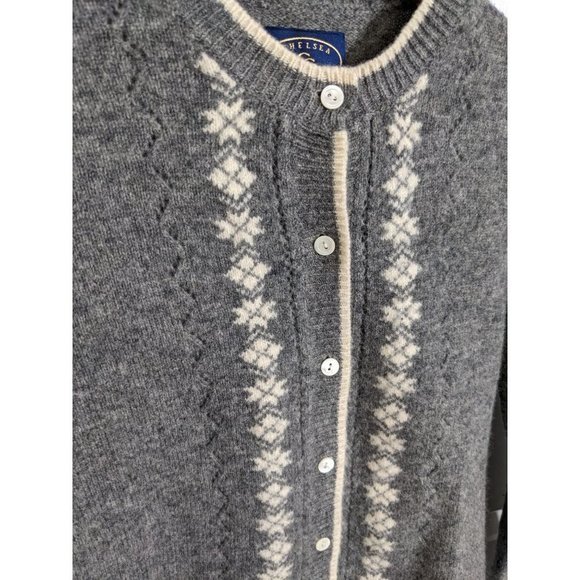 Vintage Chelsea Campbell Lambswool Knit Cardigan Women's Size Small - Picture 3 of 7